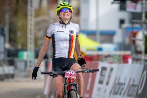 Leonie Daubermann beim MTB-Weltcup in Albstadt