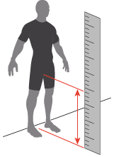 Skizze zur Messung der Schritthöhe